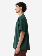 The Souled Store Mr. Souls Men and Boys Short Sleeves Round Neck Green Embroidered Cotton Oversized T-Shirts