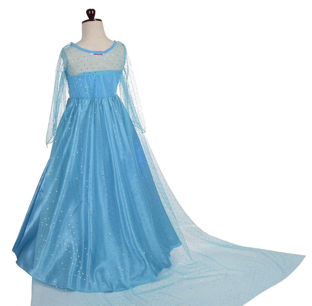 Dressy Daisy Little Girls Ice Princess Costumes Birthday Halloween Christmas Fancy Dress Up with Long Train and Accessories Size