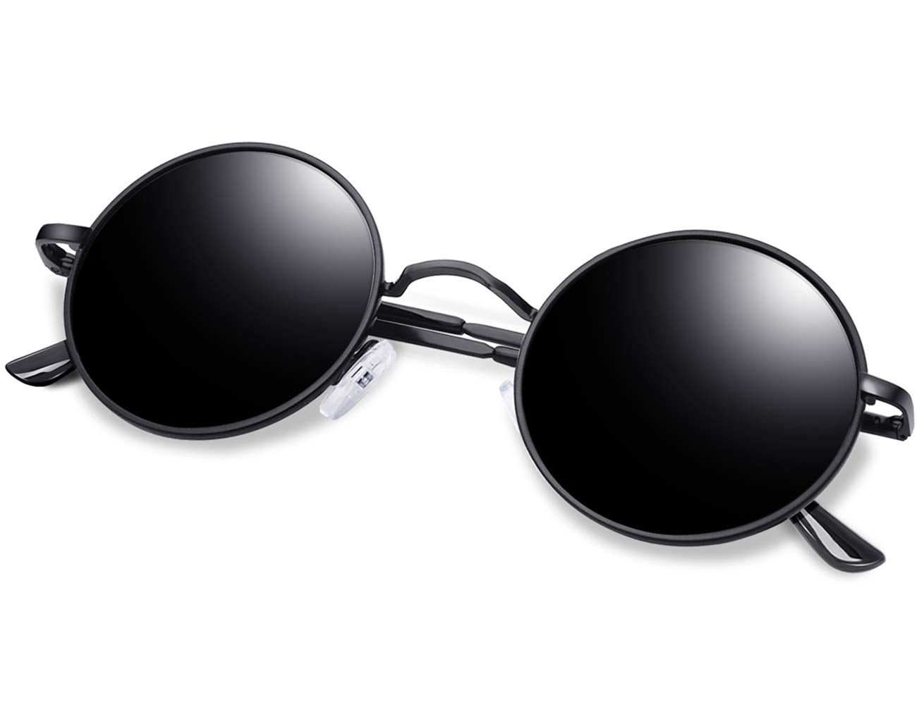 KANASTAL Small Round Sunglasses for Women Men Polarized UV400 Protection Metal Steampunk Vintage Halloween Decoration