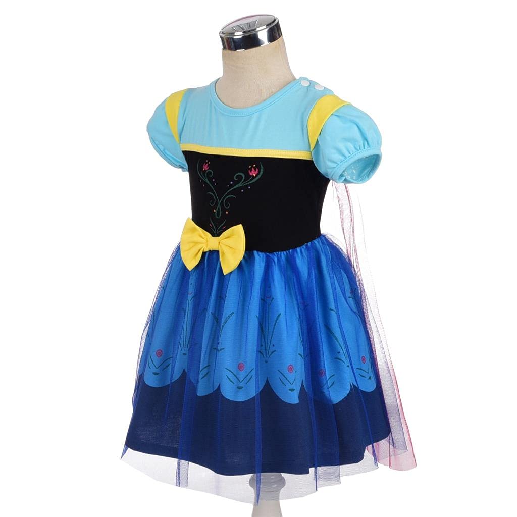 Dressy Daisy Ice Princess Dress Up Clothes Halloween Fancy Party Tulle Skirt Summer Outfit with Cape & Accessories for Baby Girl