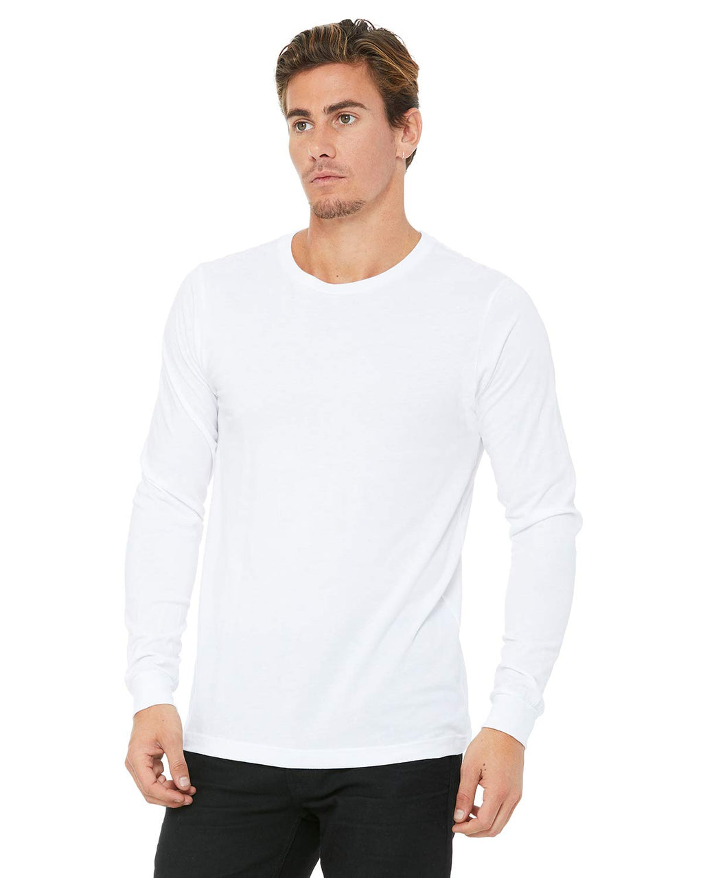 Unisex Jersey Long-Sleeve T-Shirt - RED - S(D0102H7WP38)