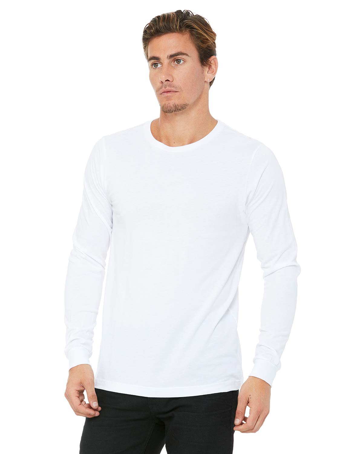 Unisex Jersey Long-Sleeve T-Shirt - RED - S(D0102H7WP38)