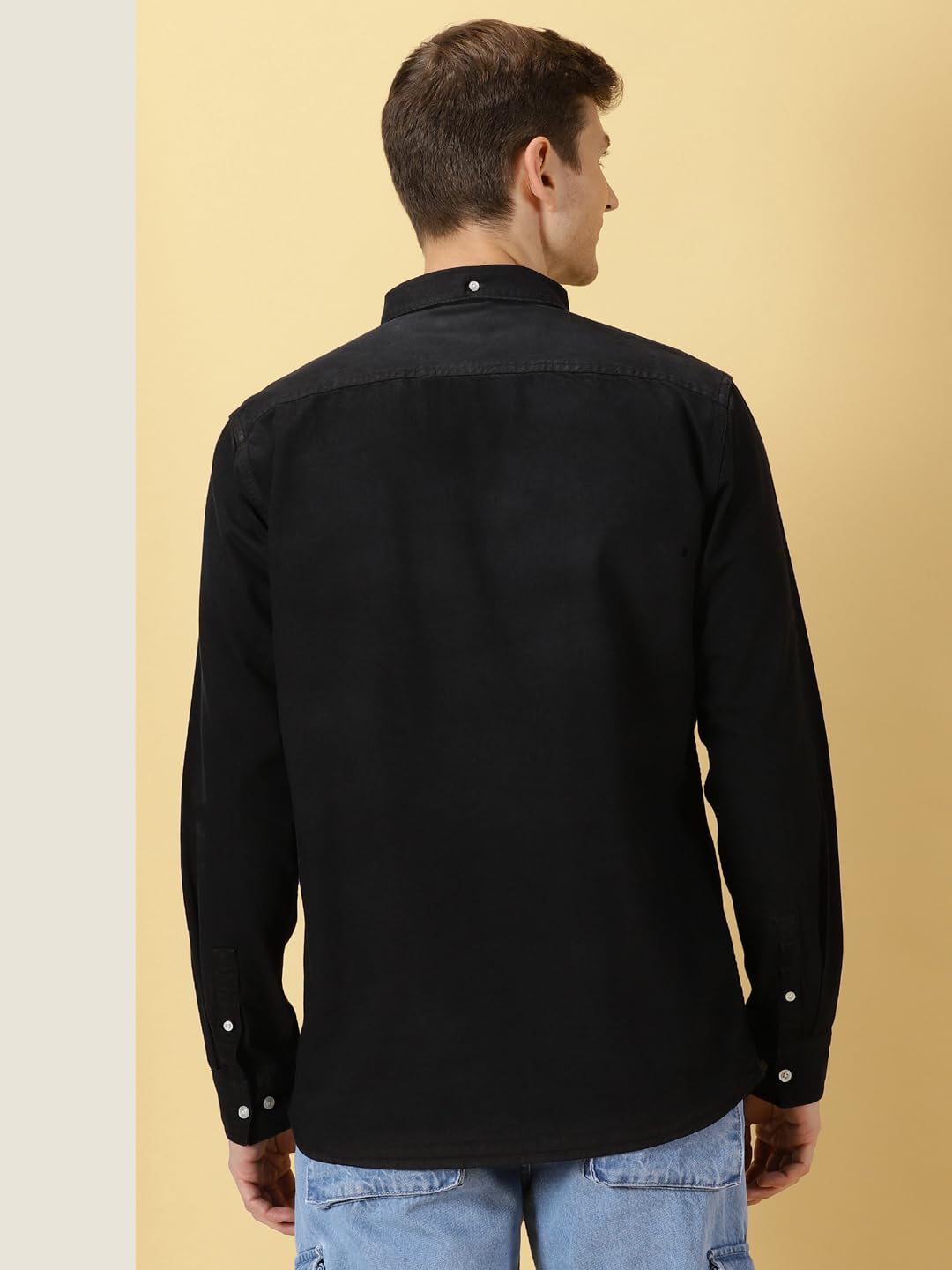 Thomas Scott Mens | Full Sleeve | Solid | Slim Fit | 100% Cotton | Spread Collar | Casual Shirts (Available in Plus Size) (Black