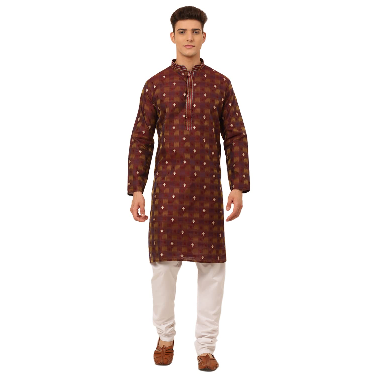 Jompers Mens Thread Work Kurta Pyjama Set