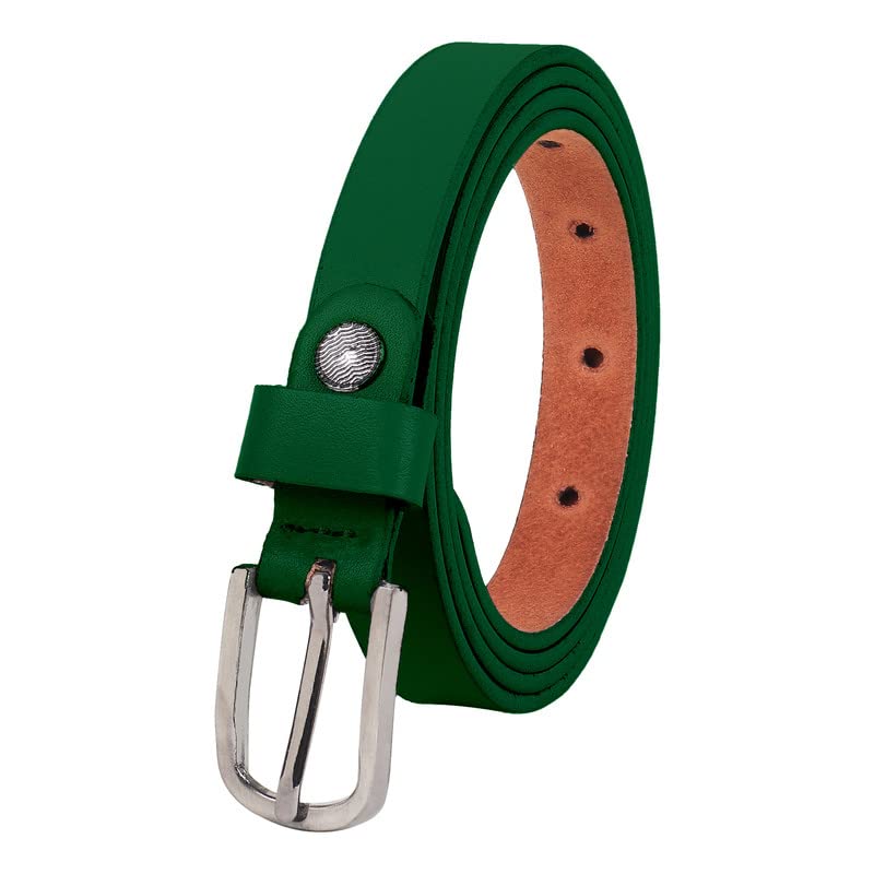 Flyer WomenS Leather Belt (Formal/Casual) (Colour Green) (Size 34) Buckle Adjustable Size Genuine Original Leather (Green4114) 34