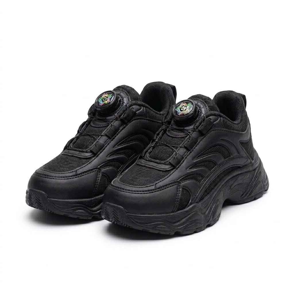 FootStation Girls DialFit Sneakers | Lightweight Chunky Sole Sports Shoes for Kids | QuickLock NoTie Lace Closure | Comfortab 2