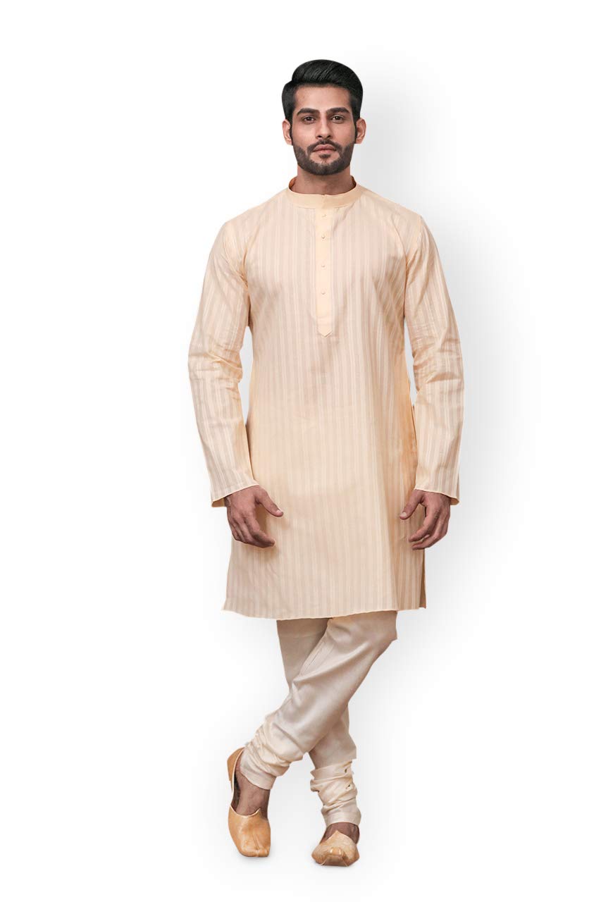 Manyavar MenS Silk Cotton Blend Mk30104-104 Kurta (Mk30104-104_Off-White_M)