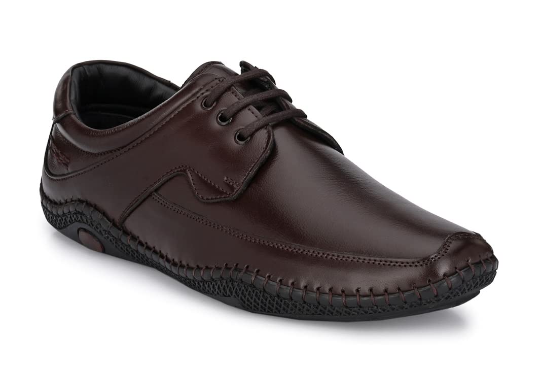 MACTREE Men Brown Genuine Leather Formal Shoes DK21210 10