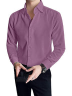 Greciilooks MenS Formal Button Down Shirt  Slim Fit Office Wear ShirtS For Men | Textured Long Sleeve Cotton Blend | Business