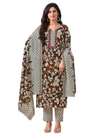 Varanga floral printed Kurta with mirror detailing paired with printed trouser and dupatta.