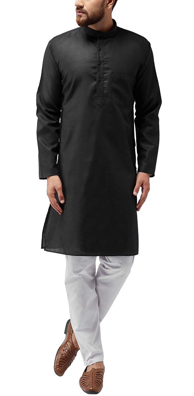 SOJANYA (Since 1958 Mens Black Cotton Blend ONLY Long Kurta Size: M