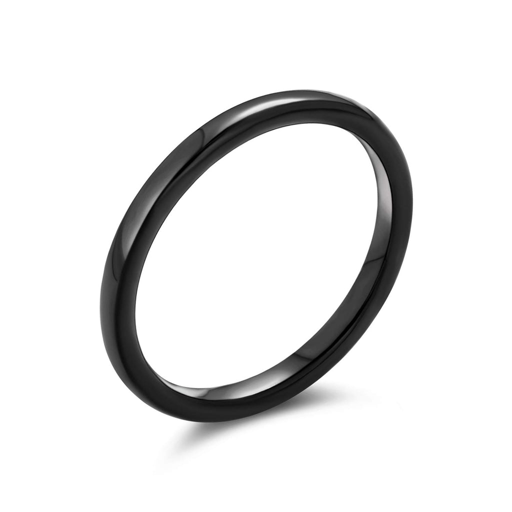 Bling Halloween Jewelry Tungsten Black Unisex Ring 2mm ( Size 9.5)