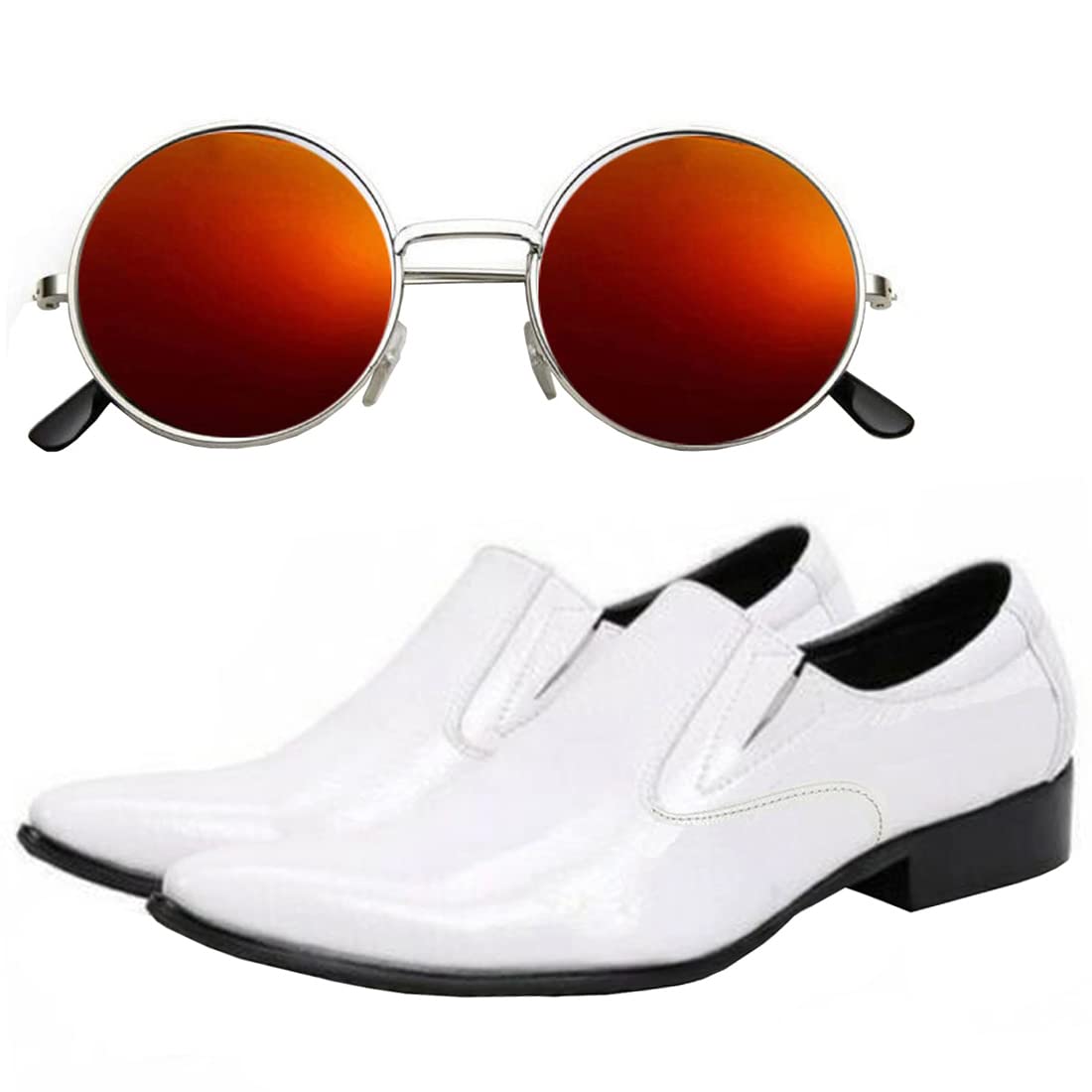 Vitoria Stylish Mens Synthetic Leather Formal Shoes with Free Unisex Round RD Sunglasses/Office Shoes/Suit Shoes/Dress Shoes/Pa 8