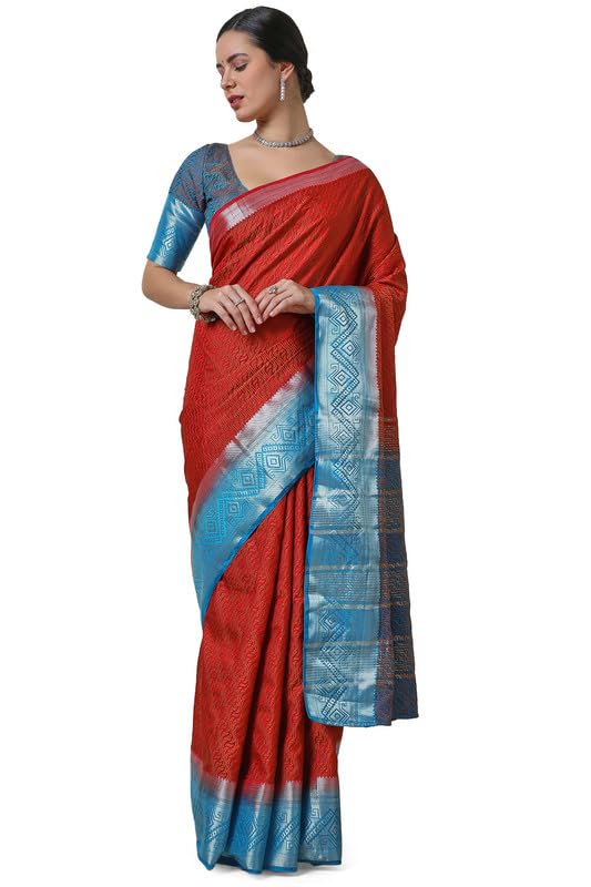 Soch Women Art Silk Abstract Woven Design Saree