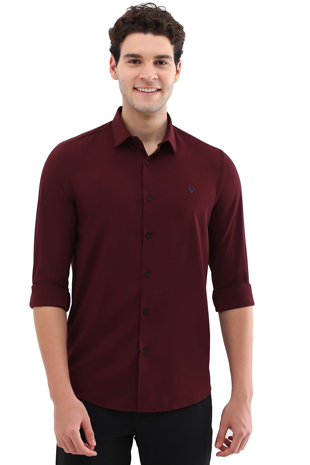 Allen Solly Men Slim Fit Solid Polyester Shirt