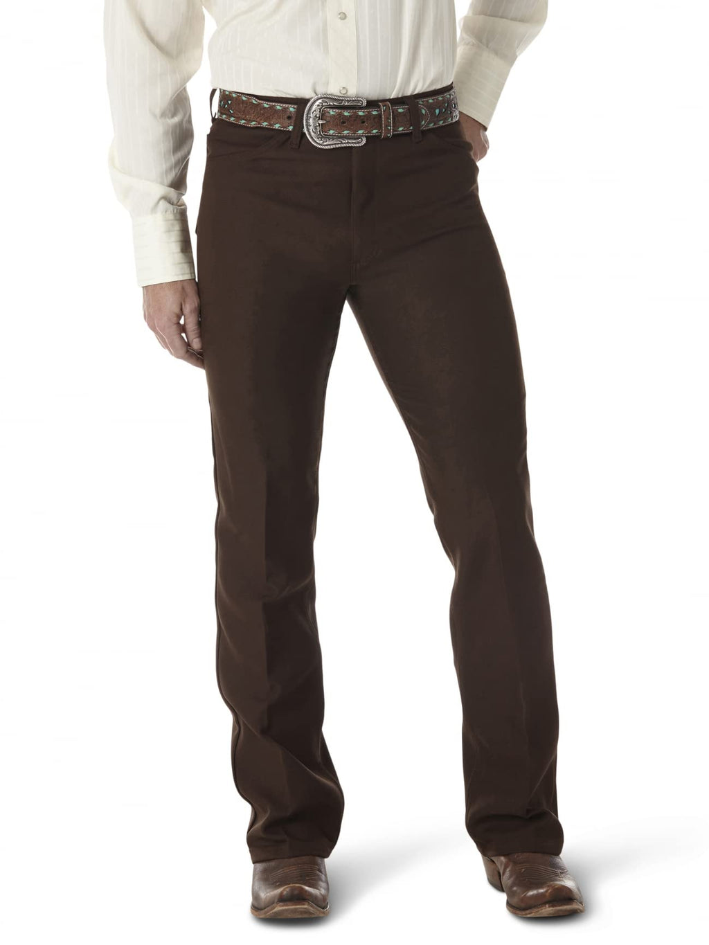 Wrangler mens Wrancher Dress jeans, Brown, 33W x 34L US