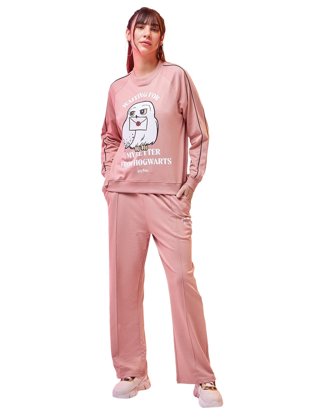 Bewakoof Official Harry Potter Merchandise WomenS Graphic Print Regular Fit Full Sleeve Round Neck Terry Co-Ordinates_619982_Pin