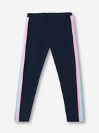 The Souled Store Rainbow Girls Navy Blue All Over Printed Regular Fit Cotton Leggings (2-8 Yrs)