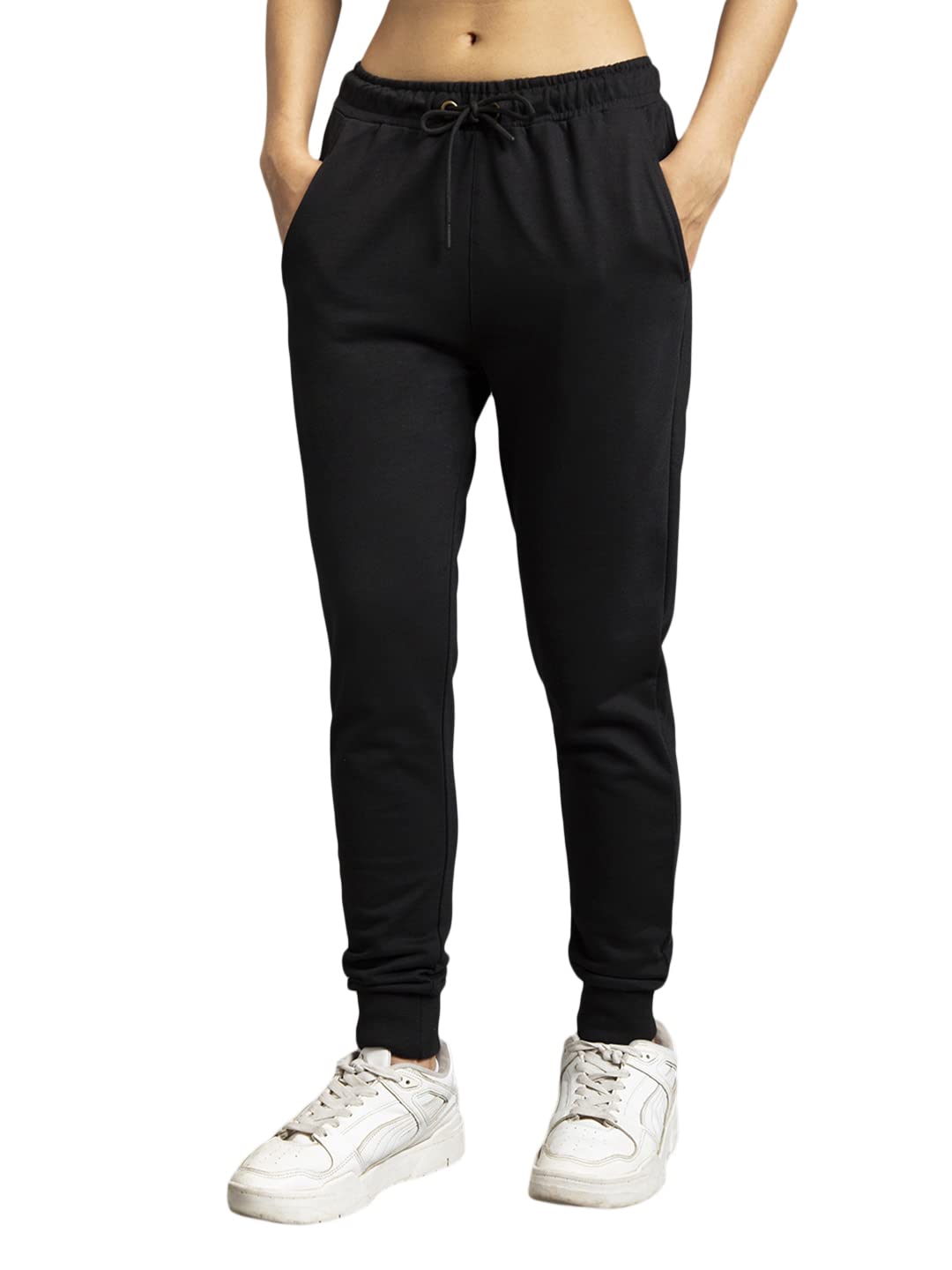 Bewakoof Jet Black Casual Jogger Pants-L