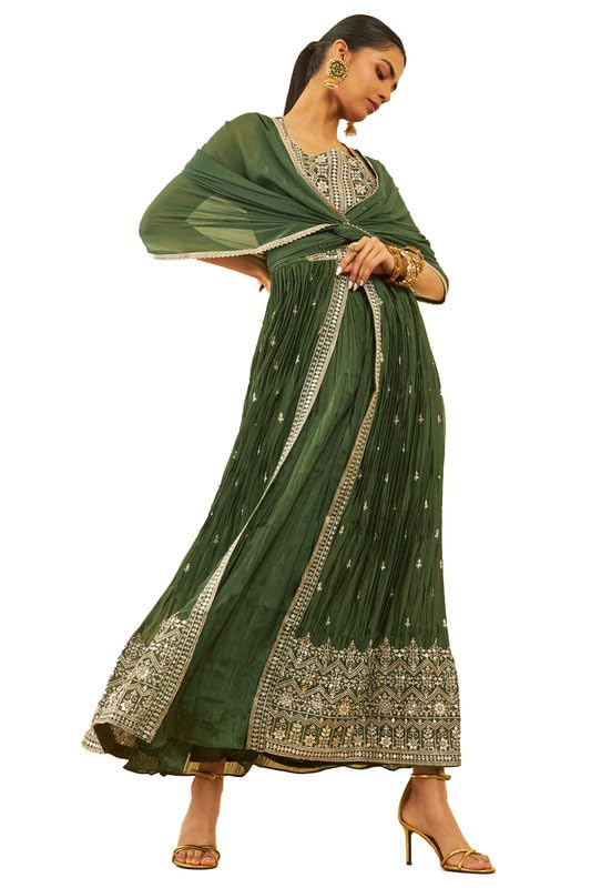 Soch Women Georgette Sequinned Embellished Suit Set