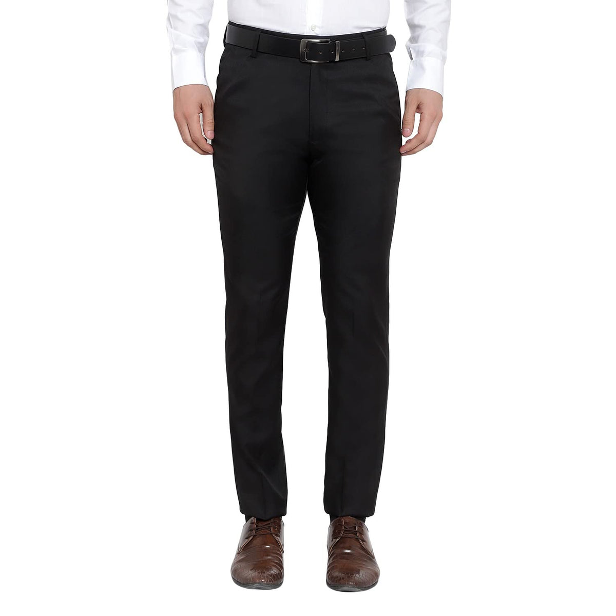 Men Regular Fit Polycotton Trouser Pants Formal Trouser Casual Trouser Pant |Black | 36 36