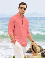 Finivo Fashion MenS Solid Cotton Blend Short Kurta With Mandarin Collar | Casual Ethnic Full Sleeve Kurta For Daily, Festive, An