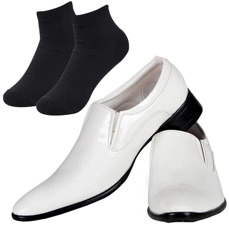 Vitoria Fashionable l Men Black Silipon Formal Shoes with Black Socks/7 7