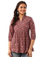 Libas Printed Cotton A-Line Kurti For Women (29740S)