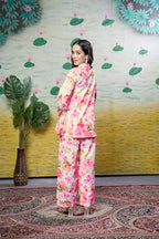 GRECIILOOKS Rayon Floral Regular Fit Stylish Kurta Ethnic for Women | 3/4 Sleeve Co-ord Set
