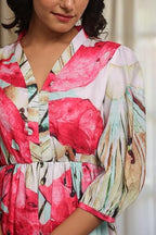 Leriya Fashion WomenS Rayon Casual Below The Knee Western Dress (Lf-W.Dress-Wd1317_Pink