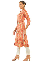 Soch Womens Rayon Kurta With Floral And Foliage Print
