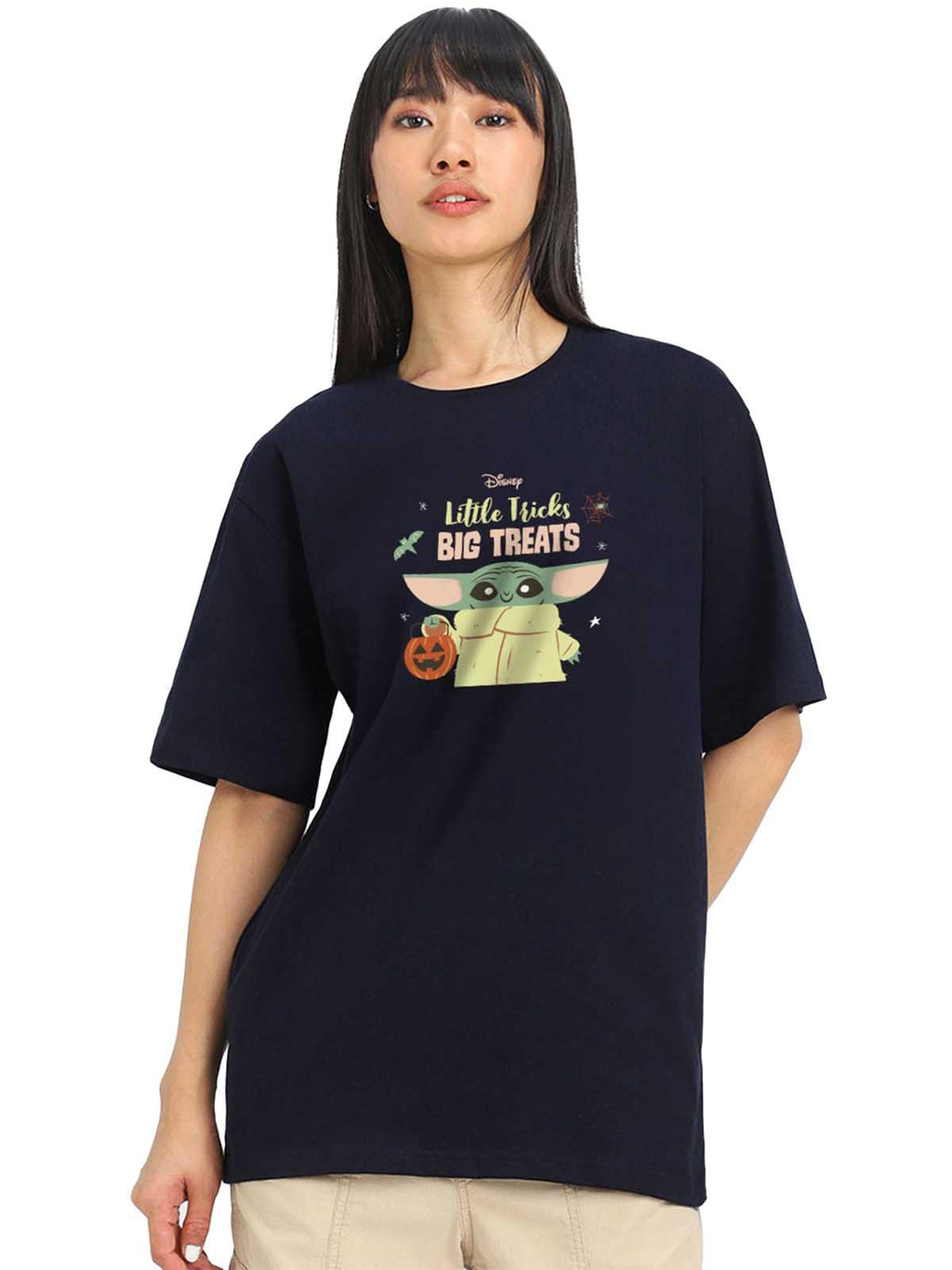 Juneberry Pure Cotton Oversized Loose Fit Drop Shoulder Official Star Wars Merchandise Cool & Latest Graphic Printed Round Neck 