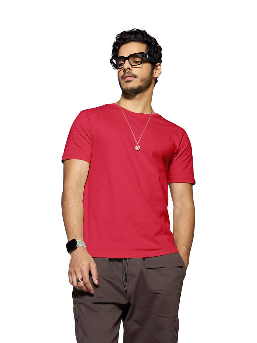 Bewakoof Mens Solid 100% Cotton T-Shirt - Regular Fit, Round Neck, Half Sleeves