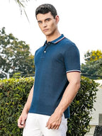 Thomas Scott Mens | Solid | Knitted | Polyster Blend | Knitted | Polo | Ribbed Sleeve | Short Sleeve | Tshirt for Men (TSSMPT06