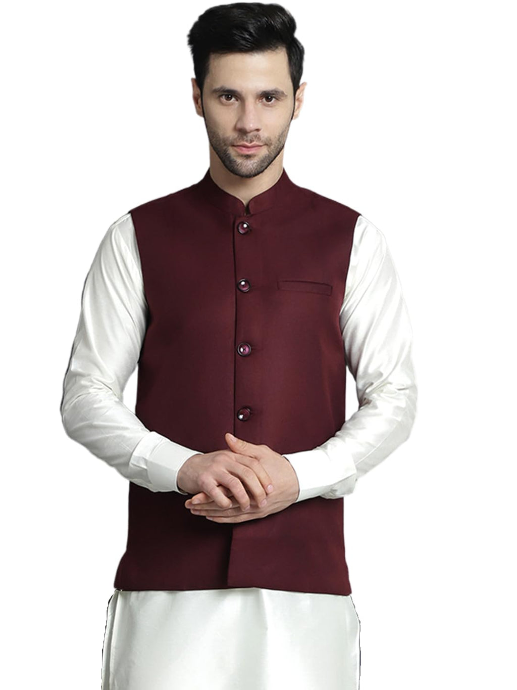 Jompers Mens Solid Nehru Jacket
