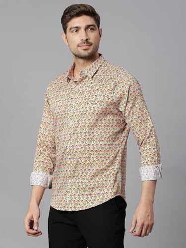 Thomas Scott Mens Full Sleeves Slim Fit Printed Casual Shirt