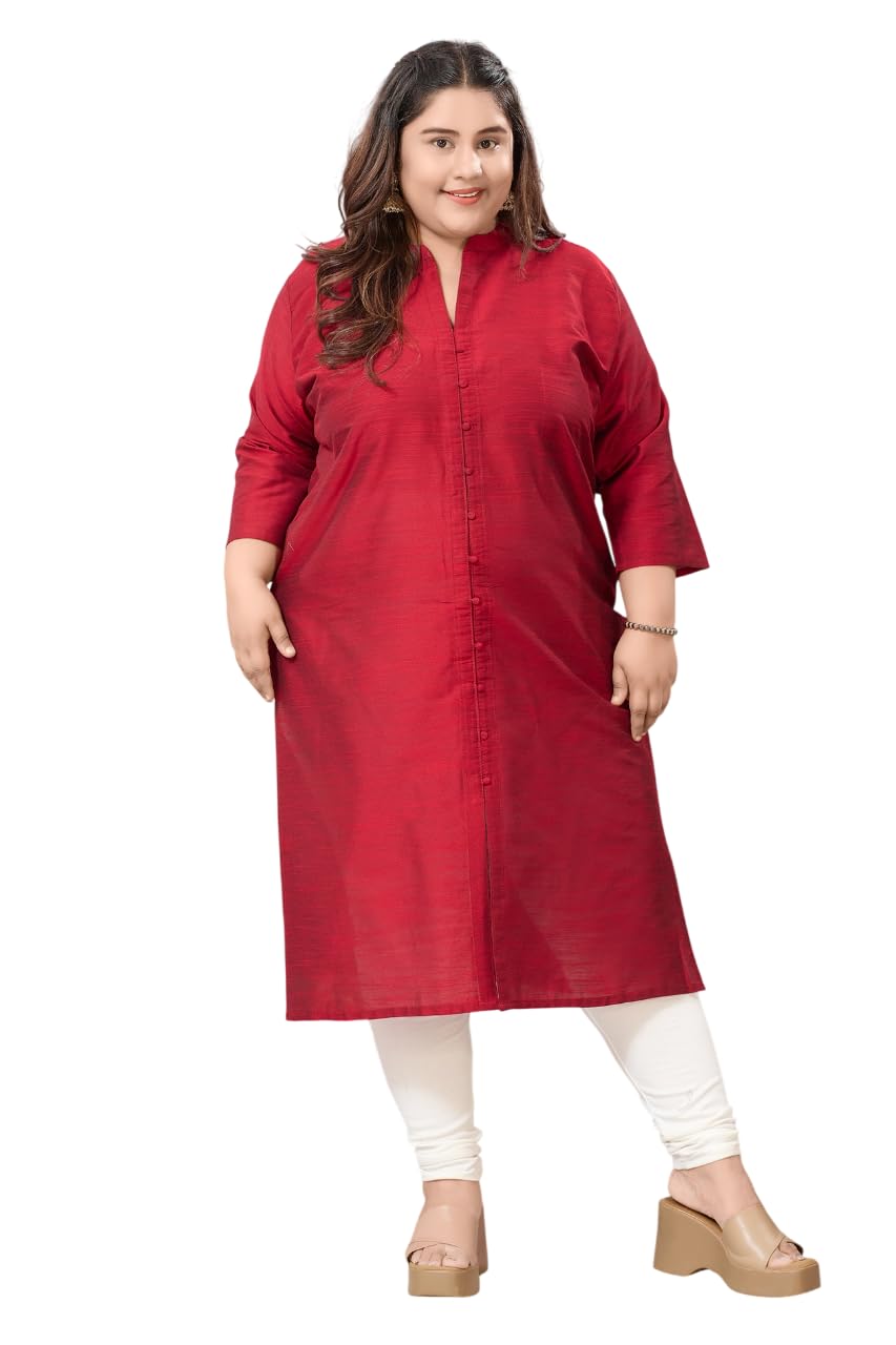 Darika Marron Silk Kurti For Women Solid In Plus Size & Small Size (5Xl). 5