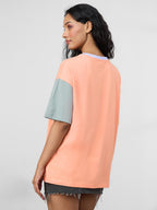 The Souled Store|Solids: Yellow, Pink & Grey Colourblock Women and Girls T-Shirts|Half|Loose fit Solid| 100% Cotton Multicolored