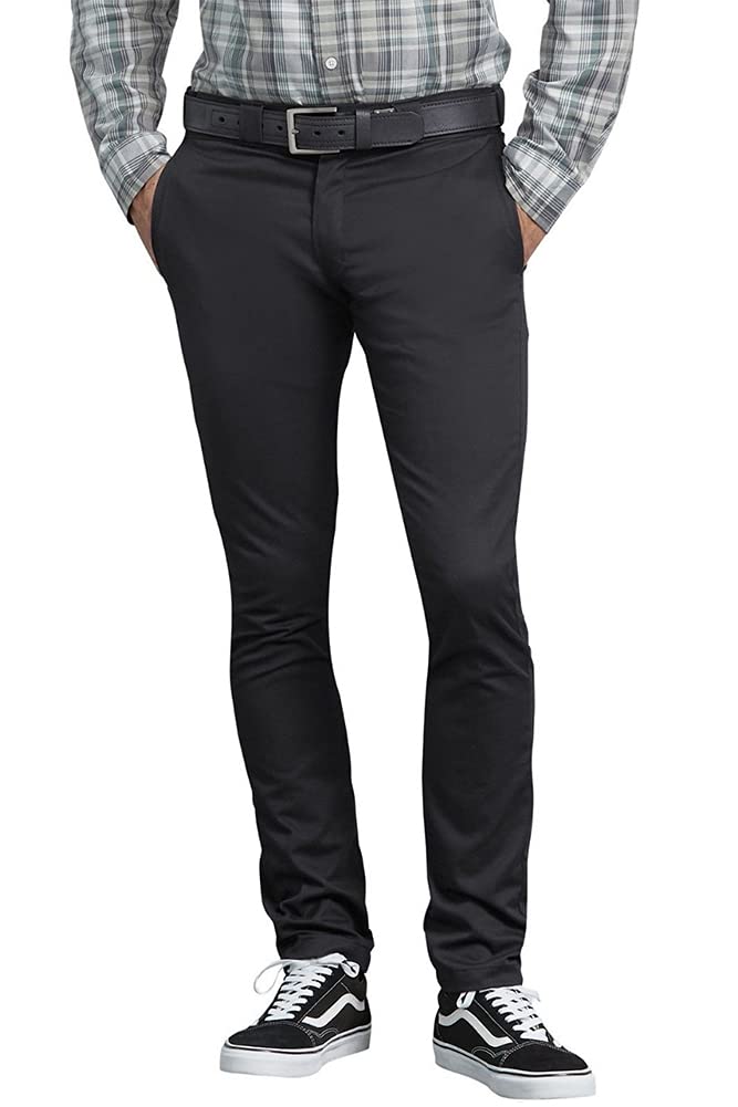Dickies mens Skinny Straight-fit work utility pants, Black, 32W x 32L US