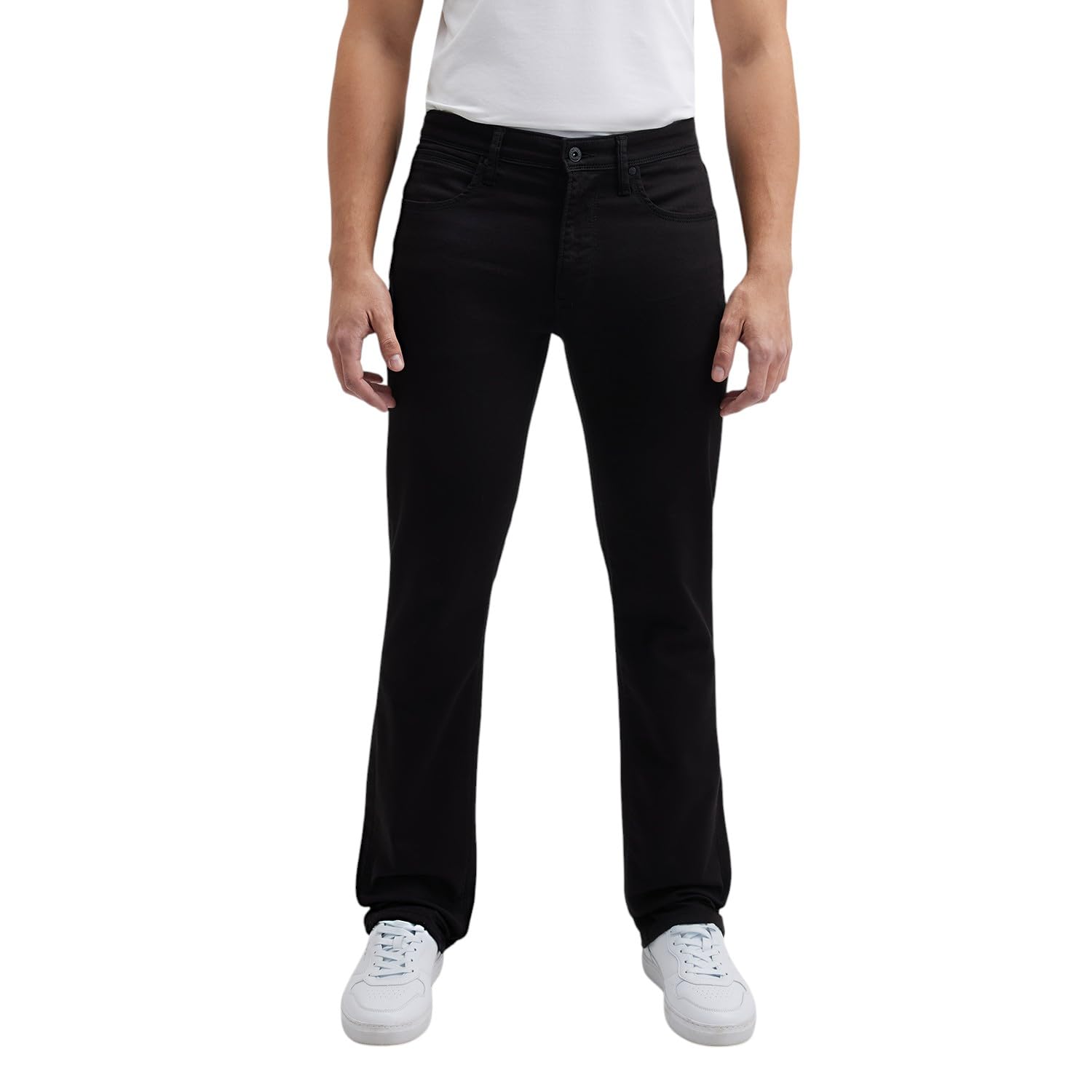 Men Black Mid Rise Straight Gymindigo Jogger Like Jeans