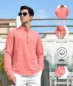 Royalscout MenS Cotton Polyester Blend Regular Fit Full Sleeve Kurta Perfect For Special Occasions, Family Events, Or Daily Eth