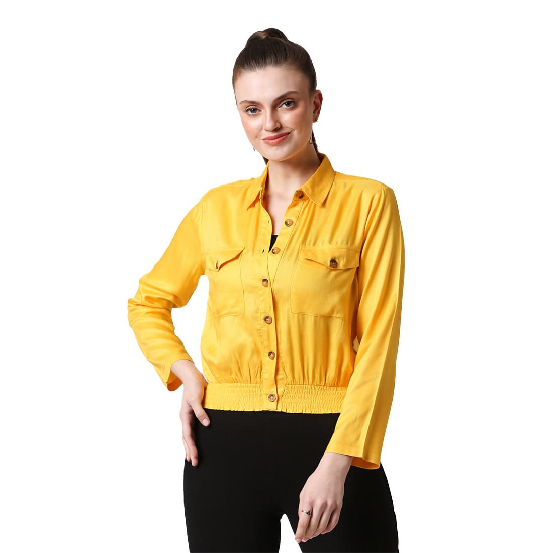 Bewakoof WomenS Solid Smoked Waist Top