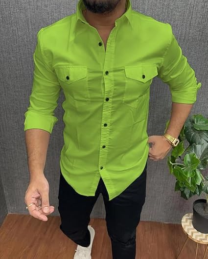 Rebelify Double Pocket With Flap Men Cargo Cotton Shirt Pista
