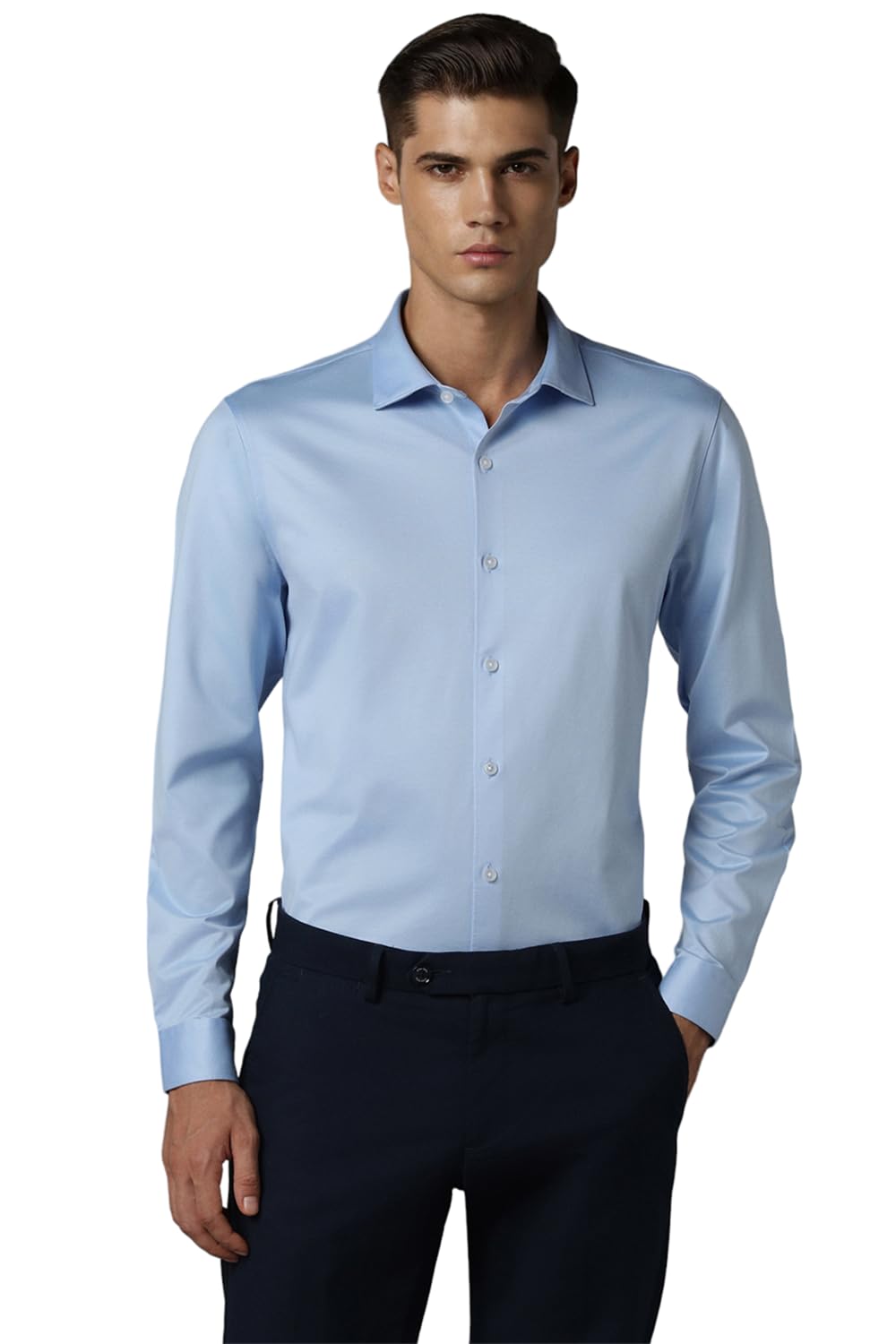 Louis Philippe Permapress Wrinkle Free Light Blue Formal Shirts