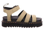 Dr. Martens Women's Blaire Fisherman Sandal, Pale Olive Pisa Leather,