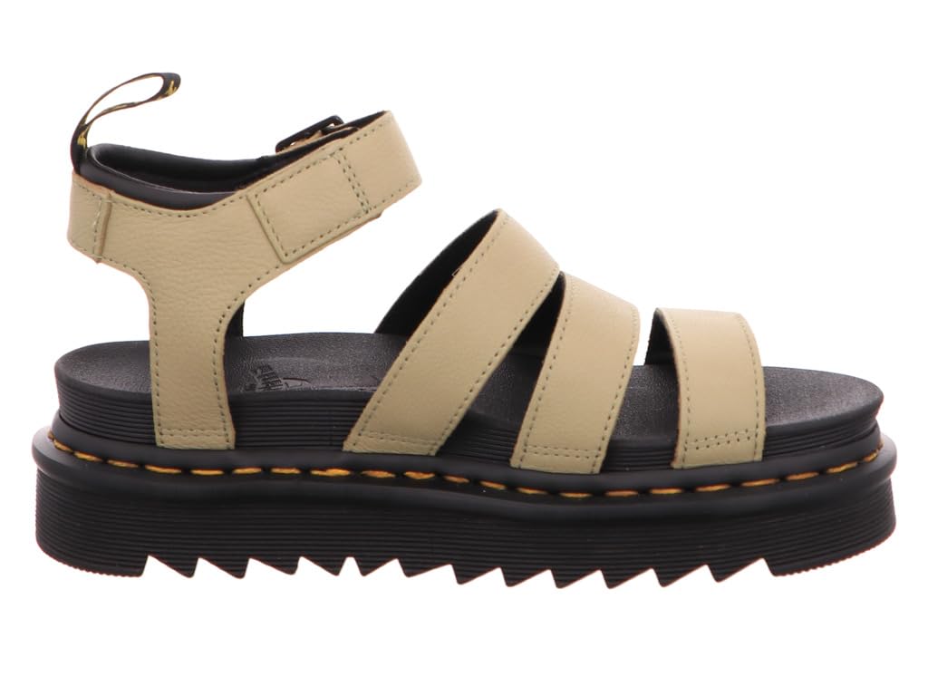 Dr. Martens Women's Blaire Fisherman Sandal, Pale Olive Pisa Leather,