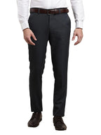 Turtle Men Navy Blue Slim Fit Dobby Flat Front Polyviscose Flat Front Formal Trouser || Pant || Mens Trouser