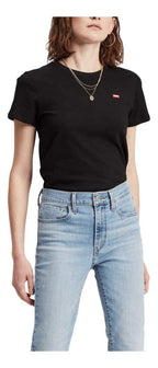 Levi's Women's Perfect Crewneck Tee Shirt, mineral black x, Large