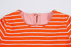 Youlebao Girls Cotton Long Sleeve Casual Cartoon Appliques Striped Jersey Dresses (6T, Orange Horse)