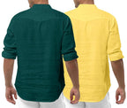 Royalscout MenS Cotton Polyester Blend Solid Regular Fit Full Sleeve Short Kurta | Ethnic, Lightweight Summer Kurta For Daily &